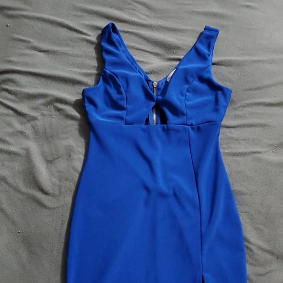 Bryan's Blue dress w/ keyhole - Picture 1 of 3